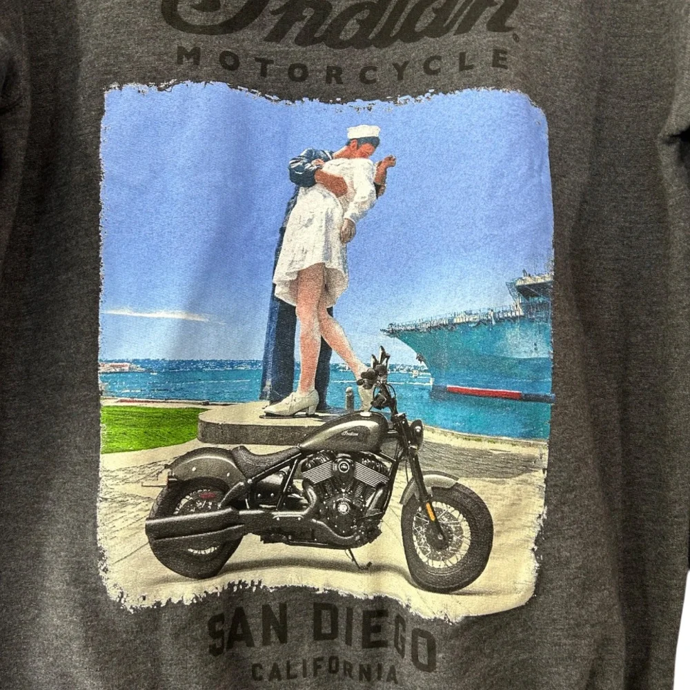 Indian motorcycle San Diego men’s Midway Hoodie S grey cotton poly NWT - Picture 3 of 8